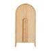 Front view of Crate & Barrel Annie 38" Natural Storage Cabinet with natural oak finish and rounded top