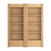 Front view of Crate & Barrel Siena 68" Natural Wood 4-Shelf Storage Bookcase with Drawer, Set of 2 featuring eight open shelves and two storage drawers