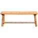 Front view of Fireside Lodge Voyageur 42-Inch Bench - Wood Seat, a rustic log-style wooden bench with a smooth plank seat and natural wood grain