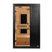 Front view of Golden Designs Dynamic Veneto 1-2 Person Low EMF Far Infrared Sauna in Black Finish showing a black exterior, glass door and hemlock interior