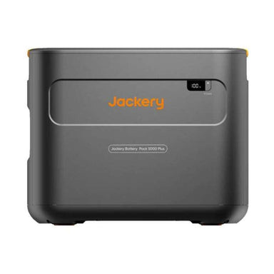 Front view of Jackery Battery Pack 5000 Plus showing its compact design, battery indicator, and integrated carrying handles