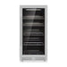 Front view of KingsBottle 389 Cans Capacity Upright Beverage Refrigerator With Low-E Glass Door shows the full glass door design and vertical handle