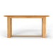 Front view of Westminster Teak Horizon Teak Console Table highlights its clean lines, wide surface, and solid teak construction with a simple rectangular base