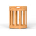 Front view of Westminster Teak Kafelonia Side Table with open slat design and built-in tray handle