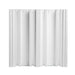 Front view of a white GIK Acoustics GridFusor™ Diffuser panel with alternating vertical ridges designed to scatter sound reflections