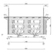 Front elevation drawing of the GardenHouse24 USA Caddie 70A ALU ISO Garden Room, illustrating the alignment of windows and structural layout