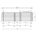Front elevation drawing of the GardenHouse24 USA Lilja 90 Garden Room details the horizontal timber layout and total width