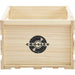 Front view of the Crosley Tool-less Assembly Record Storage Crate - Natural with the Crosley logo printed on the panel