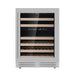 KingsBottle 24 Inch Under Counter LOW-E Glass Door Dual Zone Wine Cooler-Freedom Room