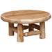 Full round cedar table supported by thick natural log legs for Fireside Lodge Cedar Log Round Coffee Table - 42-Inch