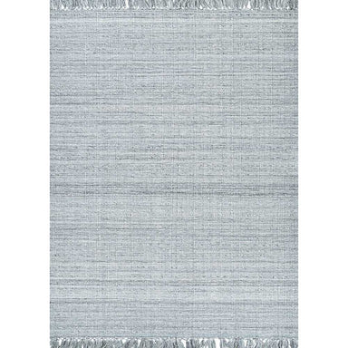 Full Couristan Ascot Indoor/Outdoor Rug - Windowpane/Tweed is laid flat, showcasing its clean lines, even texture, and fringed edges