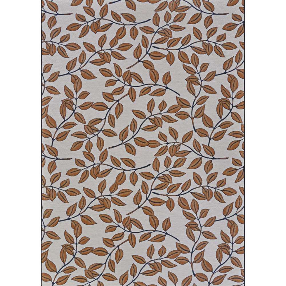 Full Couristan Dolce Indoor/Outdoor Rug - Summer Ivy/Ivory-Terra-Cotta is seen from above