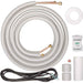 Full installation kit including insulated copper lines, control wire, tape, and neoprene for Senville 28000 BTU Tri-Zone Mini Split Air Conditioner - Heat Pump - SENA30HFT