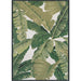 Full layout of Couristan Dolce Indoor/Outdoor Rug - Palm Lily/Hunter Green-Ivory features overlapping green palm leaves on an ivory background with a black border