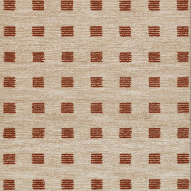 Full overhead shot displaying the geometric square pattern of Momeni Archer Indoor Rug - ARC-1 Rust