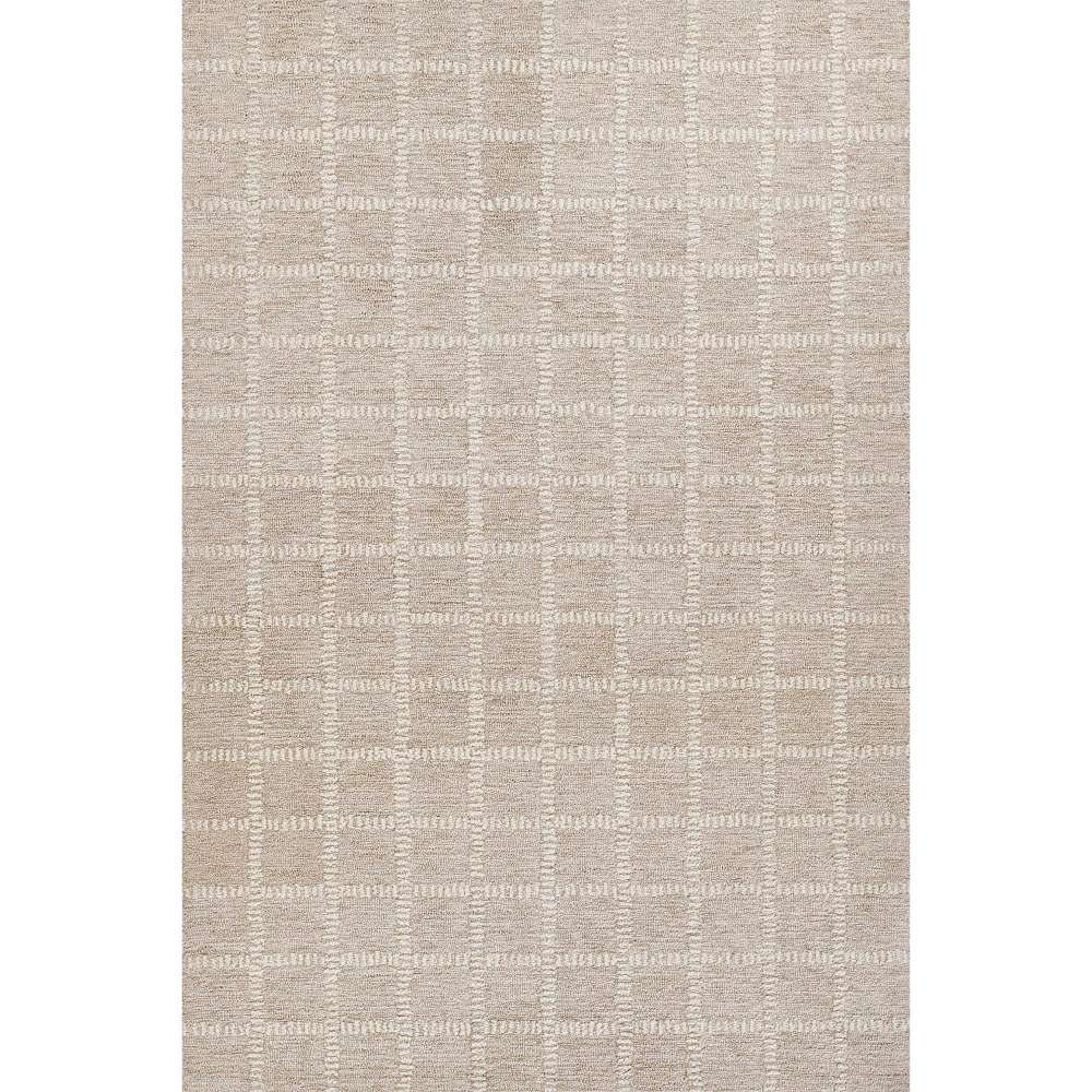 Full top view of Momeni Archer Indoor Rug - ARC-3 Beige shows its symmetrical checkered design
