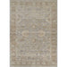 Full view of Couristan Fez Indoor/Outdoor Rug - Palais/Storm Grey displaying its bordered design with an overall distressed look