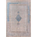 Full view of Momeni Afshar Indoor Rug - AFS34 Blue shows its intricate geometric design with diamond shapes and soft blue and beige tones