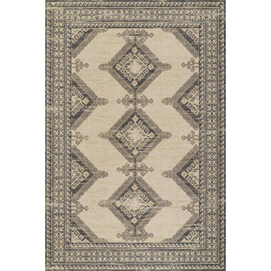 Full view of Momeni Anatolia Indoor Rug - ANA-10 Charcoal featuring symmetrical diamond patterns framed by a bold decorative border
