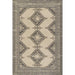 Full view of Momeni Anatolia Indoor Rug - ANA-10 Charcoal featuring symmetrical diamond patterns framed by a bold decorative border
