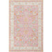 Full view of Momeni Anatolia Indoor Rug - ANA-8 Pink displays its symmetrical floral patterns framed by a soft cream border