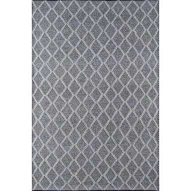 Full view of Momeni Andes Indoor Rug - AND-7 Charcoal displays its repeating diamond motif
