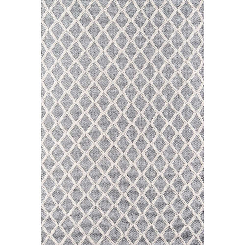 Full view of Momeni Andes Indoor Rug - AND-7 Grey shows its repeating geometric diamond pattern