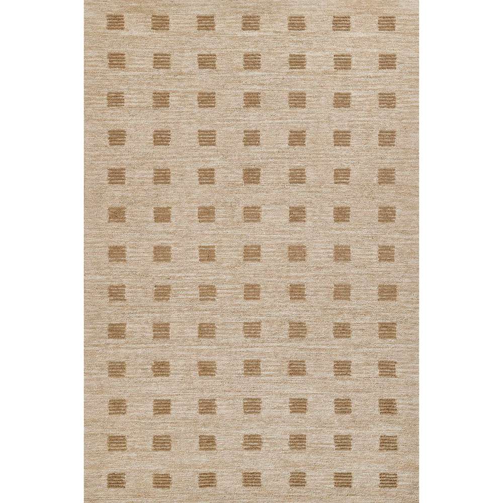 Full view of Momeni Archer Indoor Rug - ARC-1 Beige reveals its repeating square pattern across the entire surface