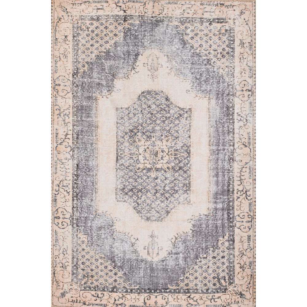 Full view shows the vintage-inspired faded design of Momeni Afshar Indoor Rug - AFS35 Denim