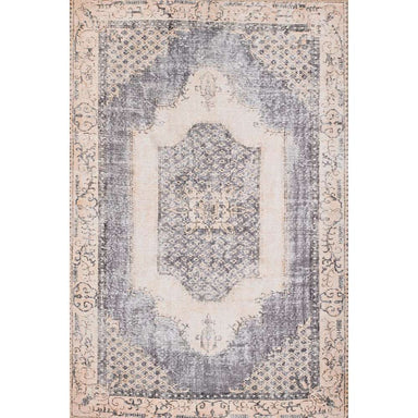 Full view shows the vintage-inspired faded design of Momeni Afshar Indoor Rug - AFS35 Denim