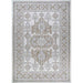 Full rectangular view of the Couristan Charm Indoor/Outdoor Rug - Woodburn/Ivory-Sand showcases its balanced medallion layout and decorative borders