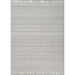 Full view of the Couristan Ascot Indoor/Outdoor Rug - Windowpane/Linen displays its rectangular shape with symmetrical fringe on both ends