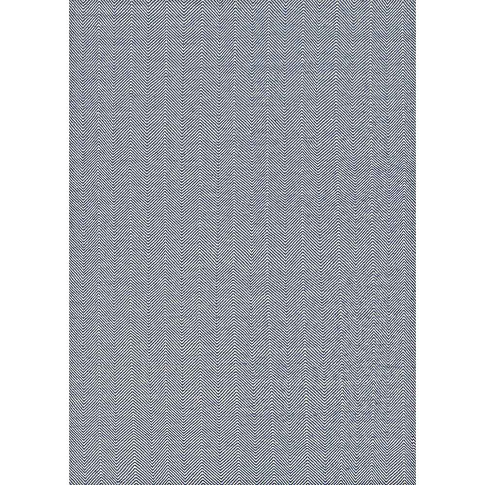 Full view of the Couristan Cottages Indoor/Outdoor Rug - Bungalow/Navy, revealing its consistent chevron design across the entire surface