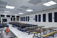 GIK Acoustics Ceiling Acoustic Panel mounted throughout a school cafeteria helps control noise and create a quieter, more comfortable room