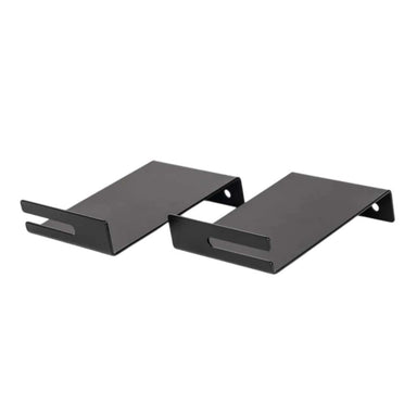 GIK Acoustics Ceiling Cloud Brackets pictured from an angled side view, highlighting their bent metal design and slotted mounting slots