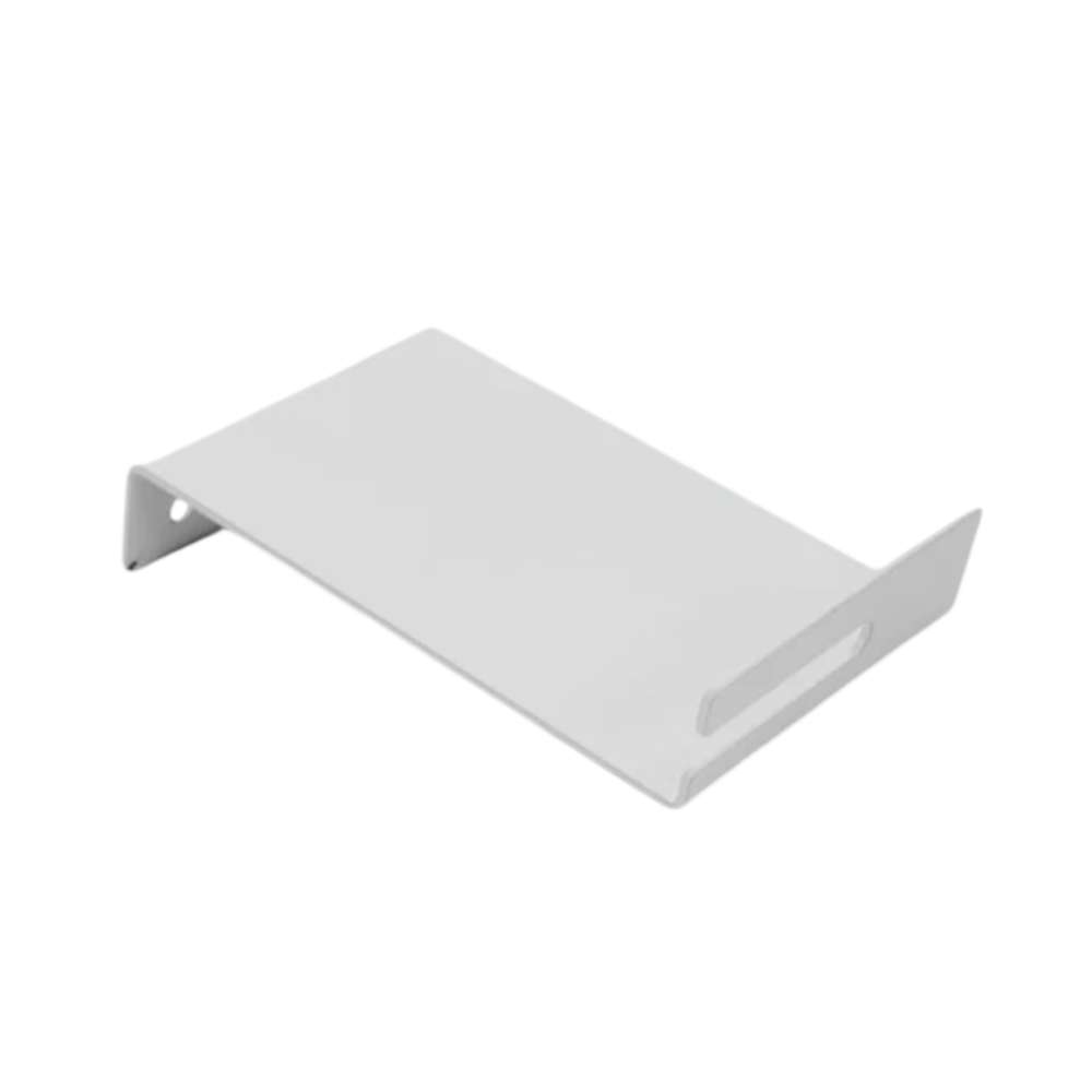GIK Acoustics Ceiling Cloud Brackets shown as a single white metal bracket with a slotted opening, designed to support and hang acoustic ceiling clouds.