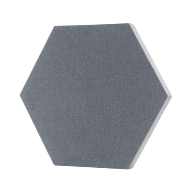 GIK Acoustics DecoShape Acoustic Panel in a hexagonal shape, covered in gray fabric, shown from the front against a plain light background