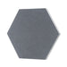 GIK Acoustics DecoShape Acoustic Panel in a hexagonal shape, covered in gray fabric, shown from the front against a plain light background