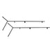 GIK Acoustics FlexRange Panel Stand hardware shown flat, with two long black metal stand pieces and angled tripod feet