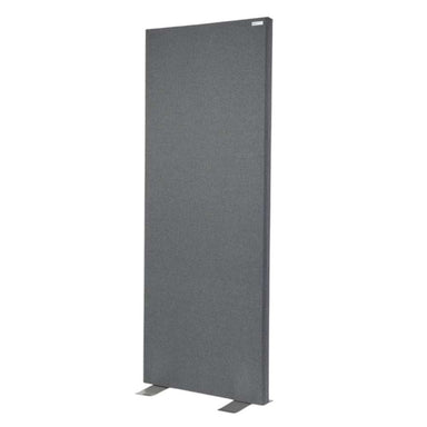 GIK Acoustics FreeStand Acoustic Panel standing vertically on metal feet, featuring a slim rectangular design with a gray fabric-covered surface
