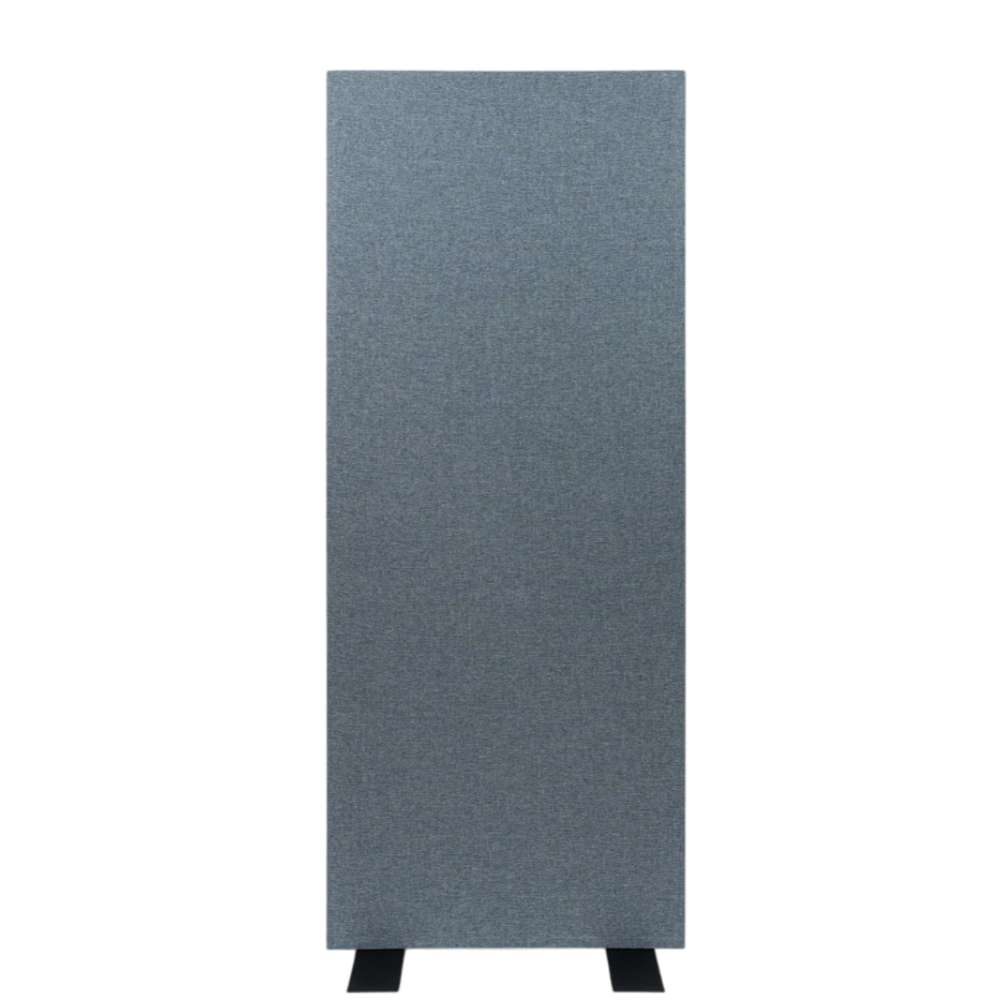 GIK Acoustics Freestand Feet shown attached to a tall gray acoustic panel, providing stable floor support for freestanding placement