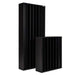 GIK Acoustics Q7D Quadratic Residue Diffuser in black rectangular and square designs with deep vertical wells for balanced sound diffusion