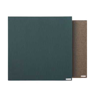 GIK Acoustics Scopus™ Tuned Membrane Bass Trap panels in teal and brown fabric, shown as two flat rectangular acoustic panels overlapping on a white background