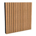 GIK Acoustics SlatFusor Acoustic Panel with a square design, showcasing vertical oak wood slats over a black acoustic backing for sound diffusion and absorption
