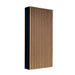 GIK Acoustics SlatFusor™ Bass Trap Panel featuring dark wood vertical slats and a black acoustic backing in a sleek rectangular design