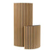 GIK Acoustics SlatFusor™ Polycylindrical Diffuser displayed as two curved wood-slat acoustic panels of different heights against a light background