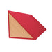 GIK Acoustics TriTrap™ Corner Bass Trap in red fabric with a light wood triangular inset, shown at an angle on a white background