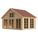 GardenHouse24 USA Bern 70 Garden Room is presented from a front angle, emphasizing its all-glass walls, central double door, and upper window detail