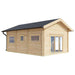 GardenHouse24 USA Britt 44 Garden Room is displayed from an angle with clear visibility of its three-pane windows and front double doors