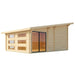 GardenHouse24 USA Caddie 44A ALU ISO Garden Room displays its light wood panels and sleek modern windows